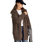 Damen Grobstrick-Cardigan mit einzigartigen Strukturmustern und praktischen Taschen R&B