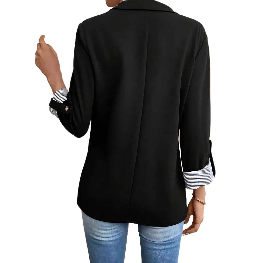 Damen schicke Blazerjacke mit kontrastierenden Ärmeldetails R&B
