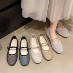 Damen Bequeme Mesh-Ballerinas mit verstellbarem Riemchen R&B