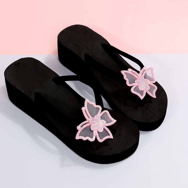 Damen elegante Flip-Flop Sandalen mit floralem Design R&B