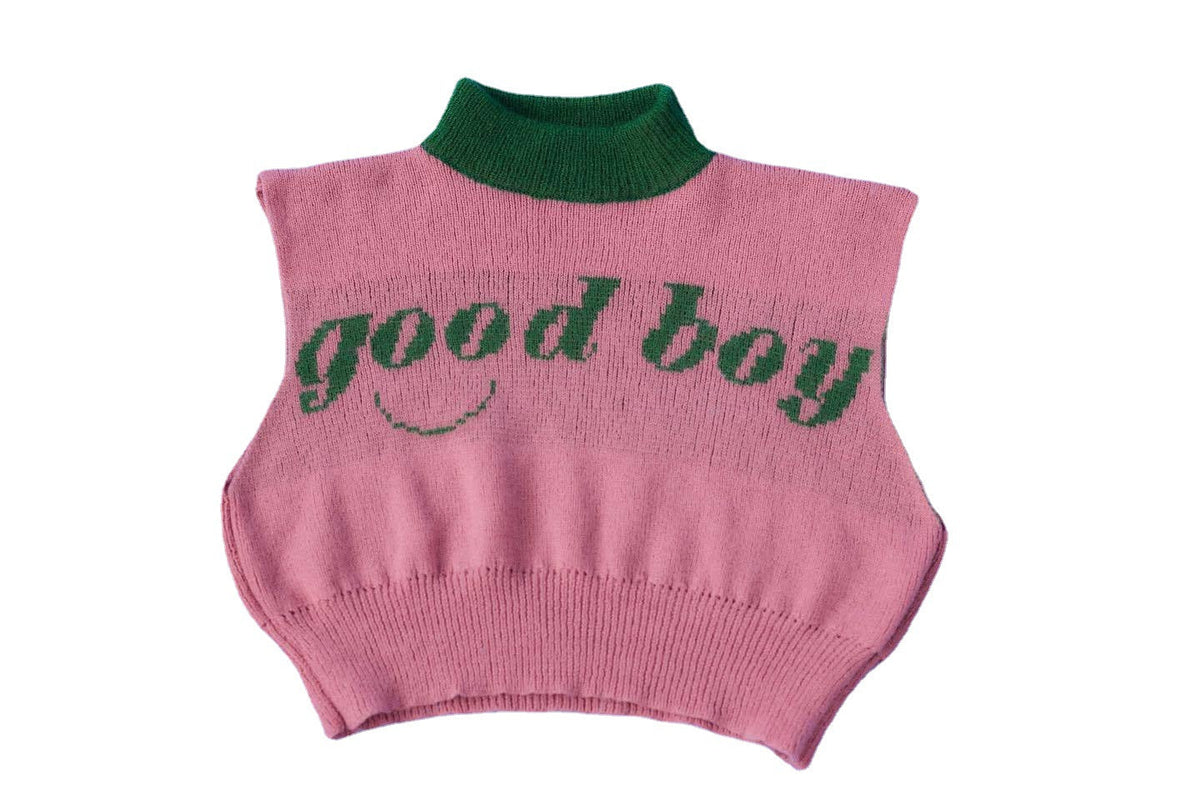 Damen stylischer Strickpullover mit modernem Rollkragen und einzigartigem Schriftzug R&B