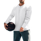 Herren Langärmliges T-Shirt mit Knopfleiste R&B
