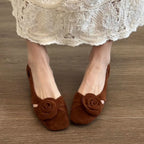 Damen Ballerina-Schuhe mit eleganter Blumendekoration und geschmackvollem Design