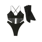 Damen Set aus Spitzen-Bikini und luftiger Bluse