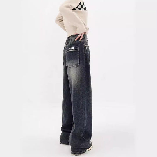 Damen Weite Baggy-Jeans mit authentischem Used-Look R&B