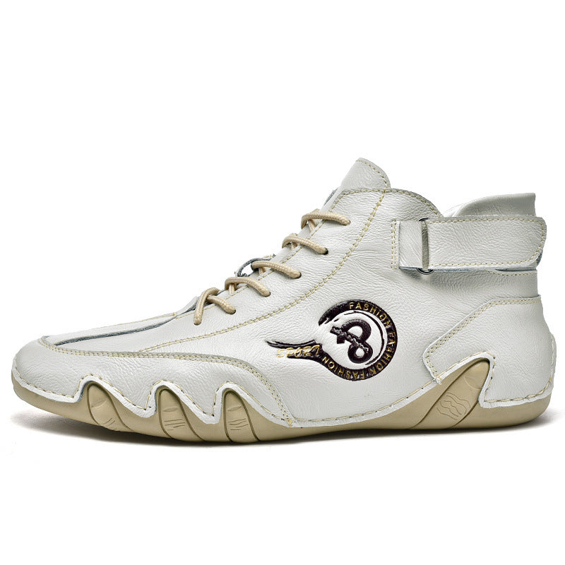 Herren Hochwertige Leder-Sneaker mit rutschfester Sohle und gepolstertem Knöchel R&B