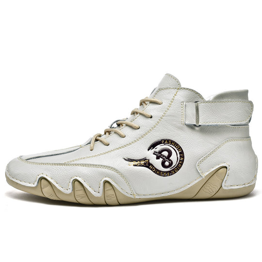 Herren Hochwertige Leder-Sneaker mit rutschfester Sohle und gepolstertem Knöchel R&B