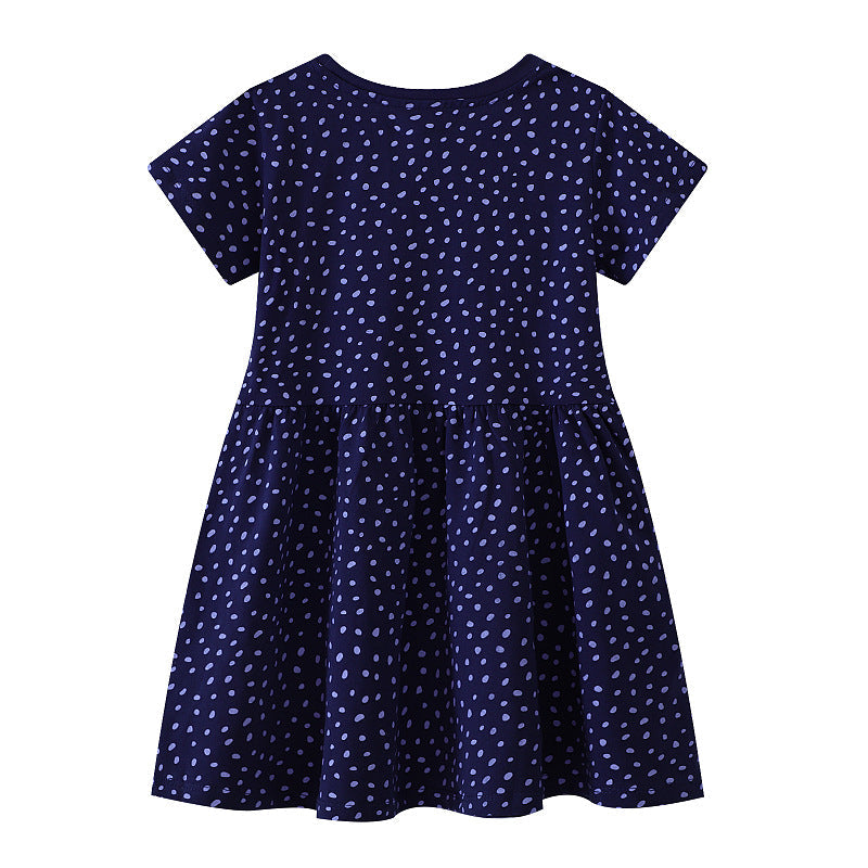 Mädchen T-Shirt Kleid mit buntem Dinosaurier- und Blumenmotiv R&B