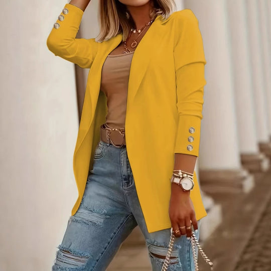 Damen Eleganter Blazer mit glamourösen Knöpfen und taillierter Passform R&B