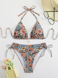 Damen Blumenmuster Bikini-Set R&B