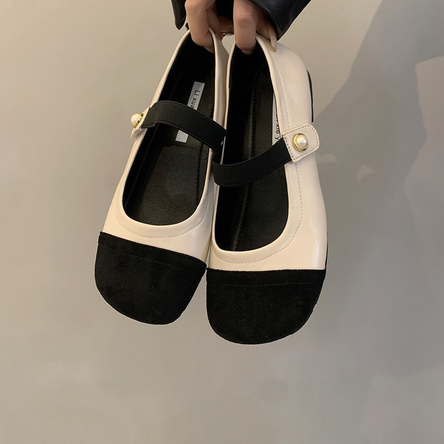 Damen Ballerinas mit elegantem Riemchen und modischer Perlenverzierung R&B