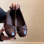 Damen elegante Ballerinas mit stabiler Sohle und dekorativem Schleifenakzent R&B