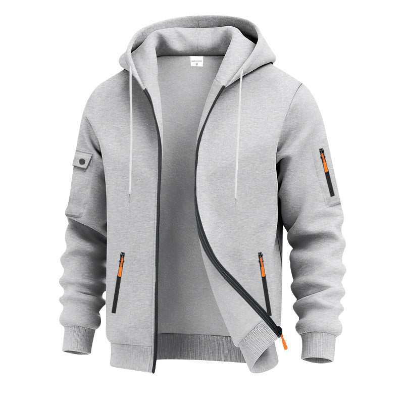 Herren funktionale Kapuzenjacke mit technischen Taschen R&B