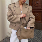 Damen Modische Oversized Jacke im eleganten Wollmix R&B