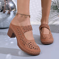 Damen modische Plateau-Pantoletten mit elegantem Cut-Out-Design und rutschfester Sohle R&B