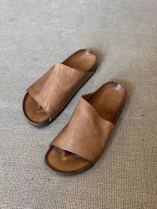 Damen Komfortable Slipper mit geschmeidiger Lederoberfläche und ergonomischem Fußbett R&B