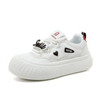 Damen Trendige Plateau-Sneaker mit buntem Schriftzug R&B