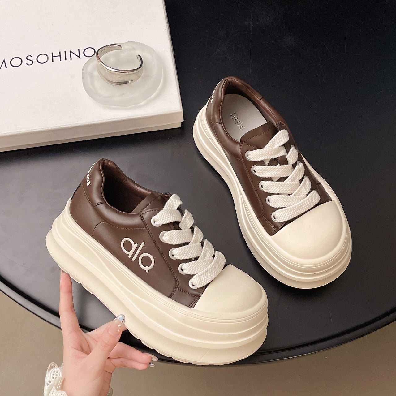 Damen Plattform Sneaker mit großzügiger Sohle und atmungsaktivem Obermaterial R&B