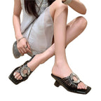 Damen elegante Riemchen-Sandalen mit Schmuckdetail R&B