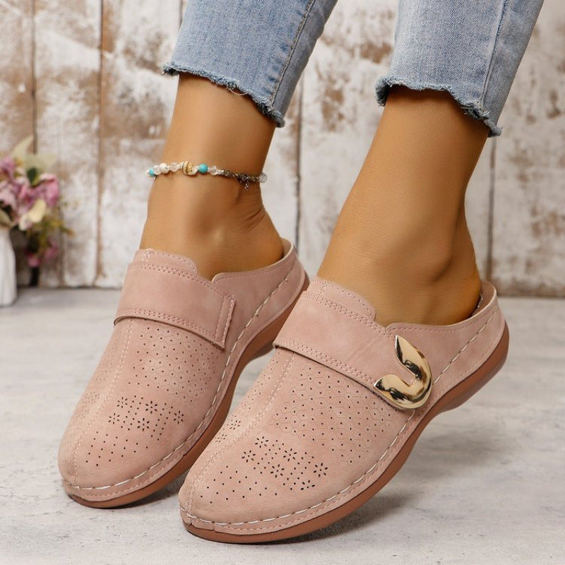 Damen bequeme Clogs mit atmungsaktiver Obermaterialstruktur und modischem Riemchen EB