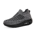 Damen nan gestrickter Schlupf-Walking-Sneaker mit anatomischer Pronationsstütze, Luftpolster-Zwischensohle und sockenähnlichem Schaft R&B