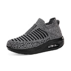 Damen nan gestrickter Schlupf-Walking-Sneaker mit anatomischer Pronationsstütze, Luftpolster-Zwischensohle und sockenähnlichem Schaft R&B