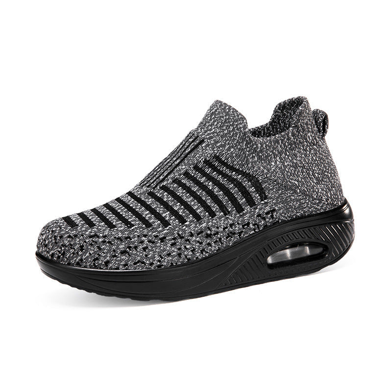Damen nan gestrickter Schlupf-Walking-Sneaker mit anatomischer Pronationsstütze, Luftpolster-Zwischensohle und sockenähnlichem Schaft R&B