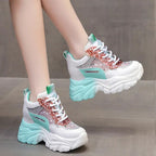 Damen sportliche Sneakers mit hochflexibler Sohle und modischen Glitzerdetails R&B