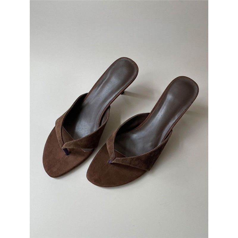 Damen elegante Zehentrenner mit feinem Absatz R&B