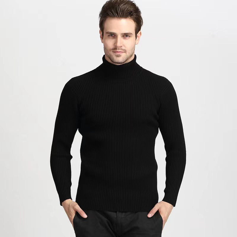 Herren Rollkragenpullover aus feinem Rippstrick R&B