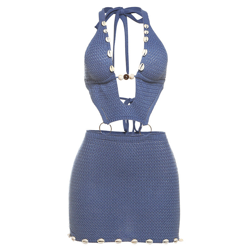 Damen Badeset mit modischem Bikini-Oberteil und Rock R&B