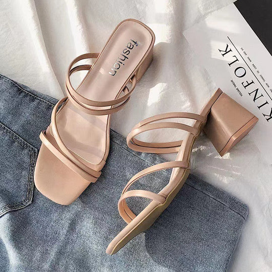 Damen Blockabsatz Sandalen mit modischem Riemendesign R&B