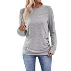 Damen lässiges Langarmshirt mit asymmetrischem Schnitt R&B