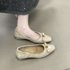 Damen elegante Ballerinas mit dekorativer Schleife und komfortablem Fußbett R&B