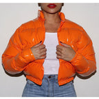 Damen glänzende Steppjacke R&B