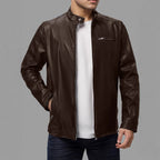 Herren Elegante Kunstlederjacke