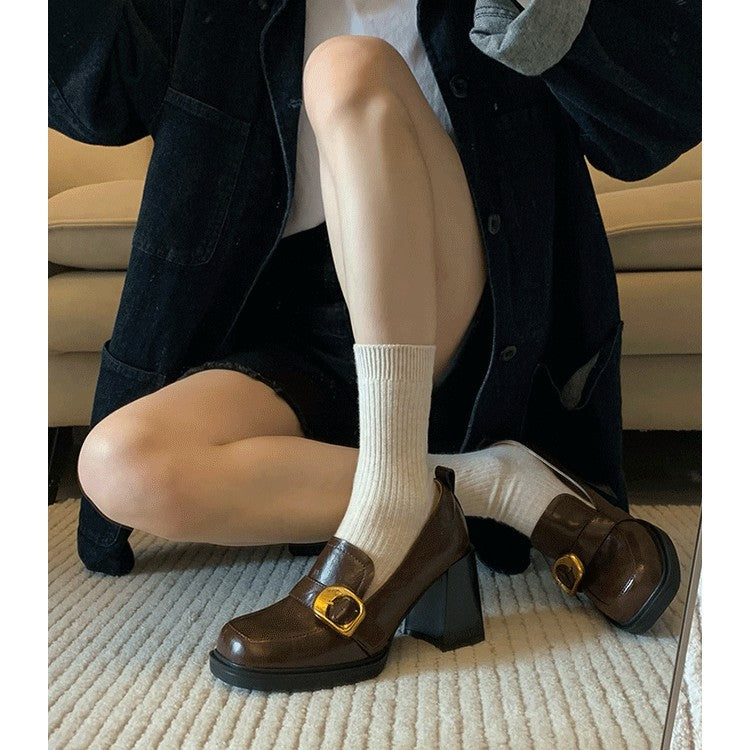 Damen elegante Plateaupumps mit schickem Schnallenakzent R&B