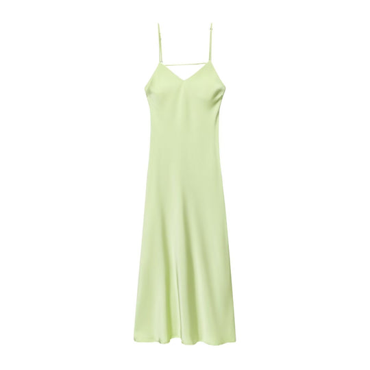 Damen Sommerliches Spaghettiträgerkleid mit schmeichelndem Schnitt und fließendem Stoff R&B