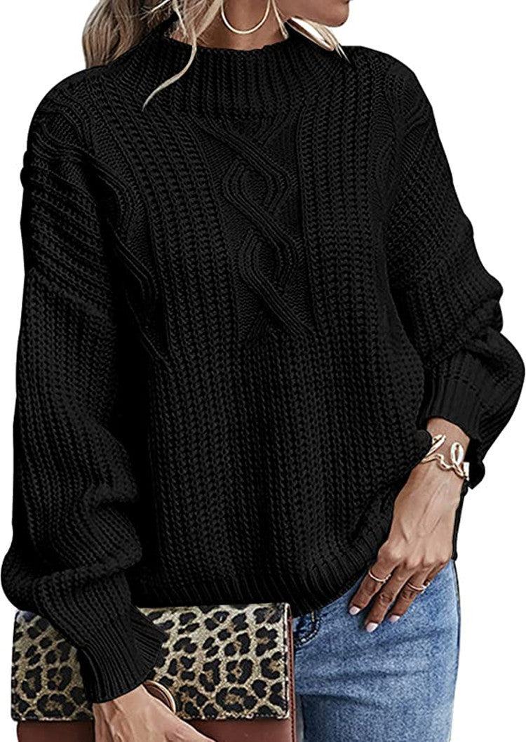 Damen Strickpullover mit elegantem Zopfdesign und modernem Schnitt R&B