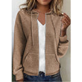 Damen bequeme Waffelmuster-Jacke mit praktischen Taschen R&B