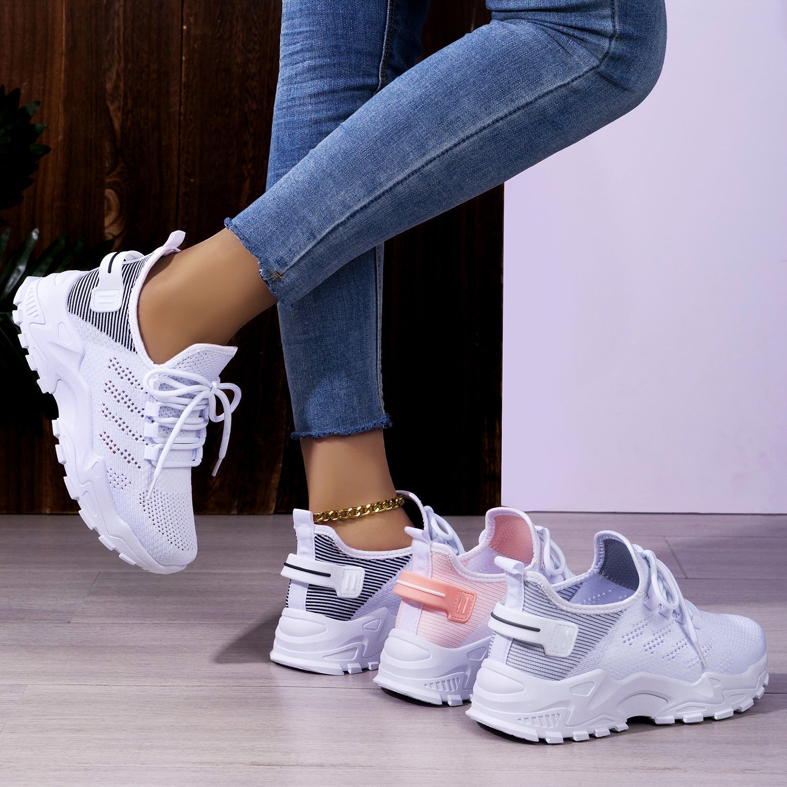 Damen Sportliche Laufschuhe mit atmungsaktivem Obermaterial und dämpfendem Komfort