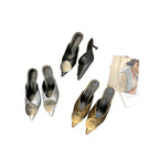 Damen elegante Mules mit spitz zulaufender Form R&B