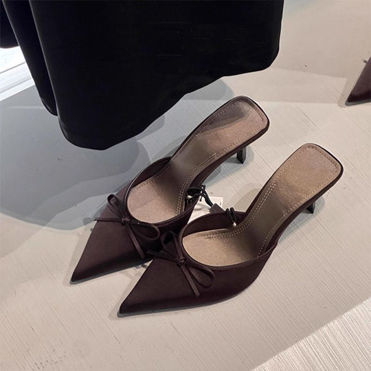 Damen Slingback High Heels mit zarter Schleifenverzierung R&B