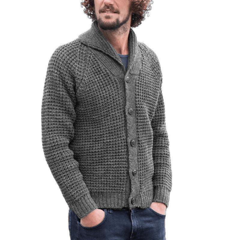 Herren Strickjacke mit feinem Strukturdesign und praktischen Knöpfen R&B