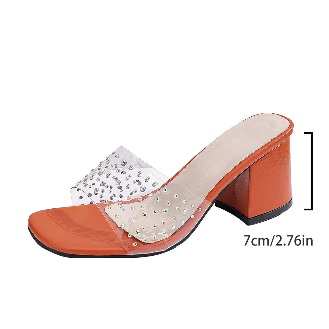 Damen Sandalen mit transparentem Riemchen und funkelnden Strass-Akzenten R&B