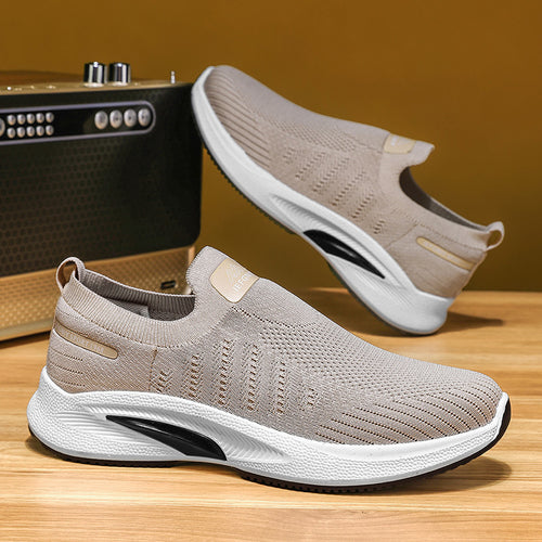Damen Bequeme Slip-On Sneakers mit atmungsaktivem Strickobermaterial R&B