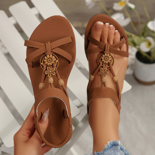 Damen Komfort Sandalen mit floralen Applikationen R&B