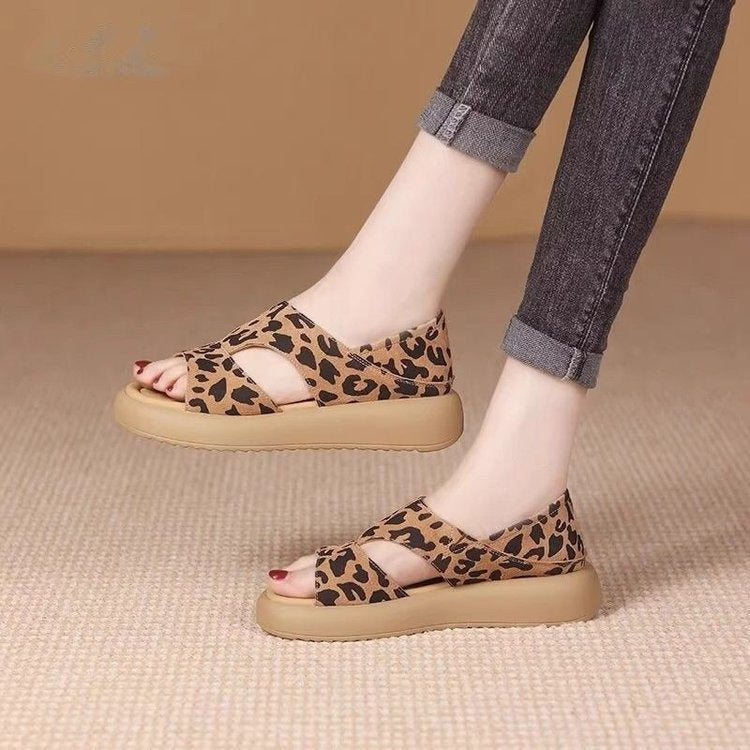 Damen modische und bequeme Plateau-Sandalen mit verstellbarem Riemen