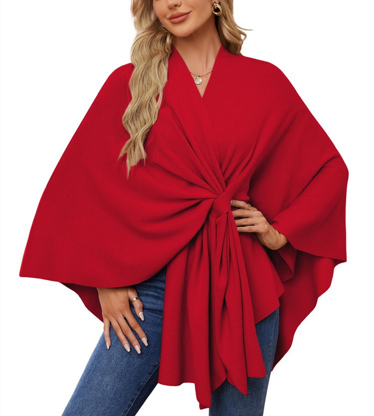 Damen Eleganter Wickelpullover mit asymmetrischem Schnitt R&B