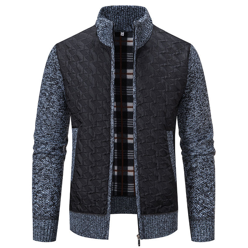 Herren modische Steppjacke mit hohem Kragen und strukturiertem Design